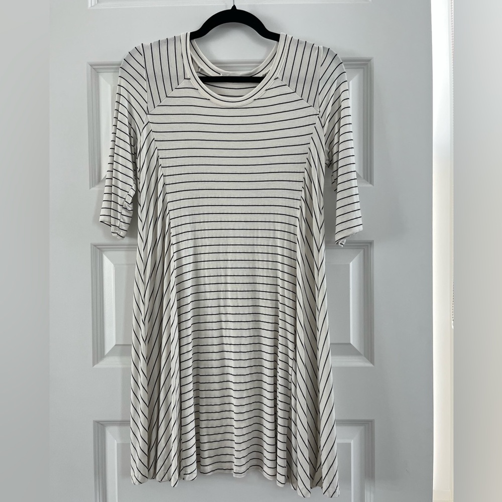 White Striped Swing Dress
